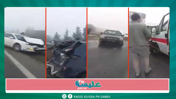 الطريق السريعة تونس-سوسة:  اصطدام 20 سيارة ببعضها يخلّف وفاة وجرحى 