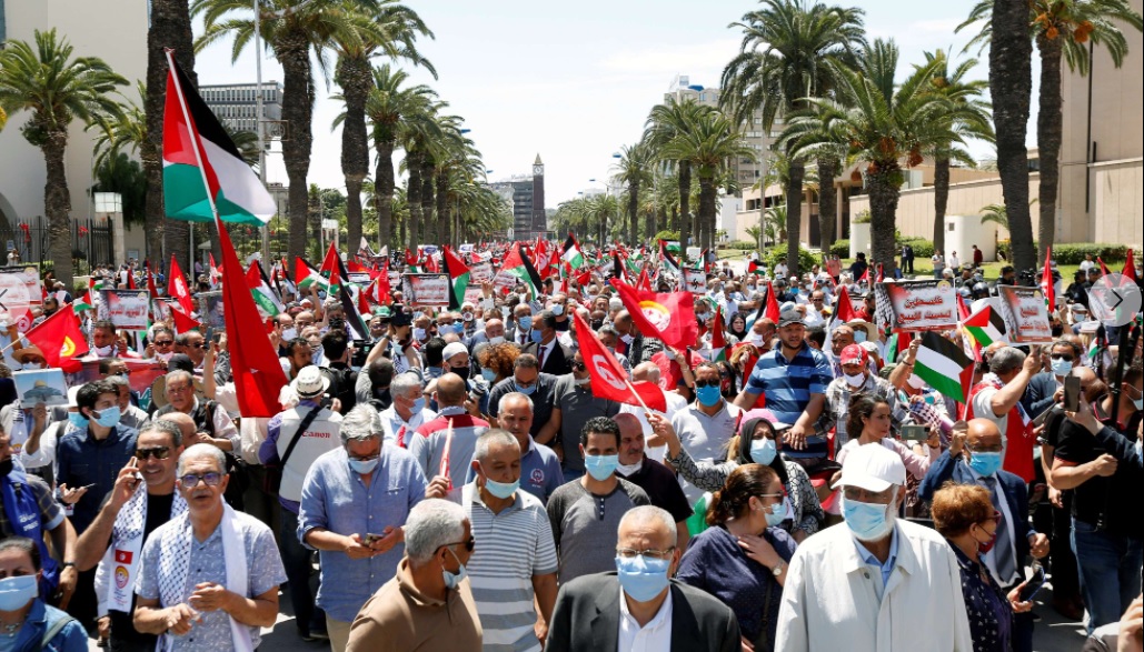 مسيرة وطنية حاشدة وسط العاصمة تطالب بسن قانون لتجريم التطبيع مع الكيان الصهيوني